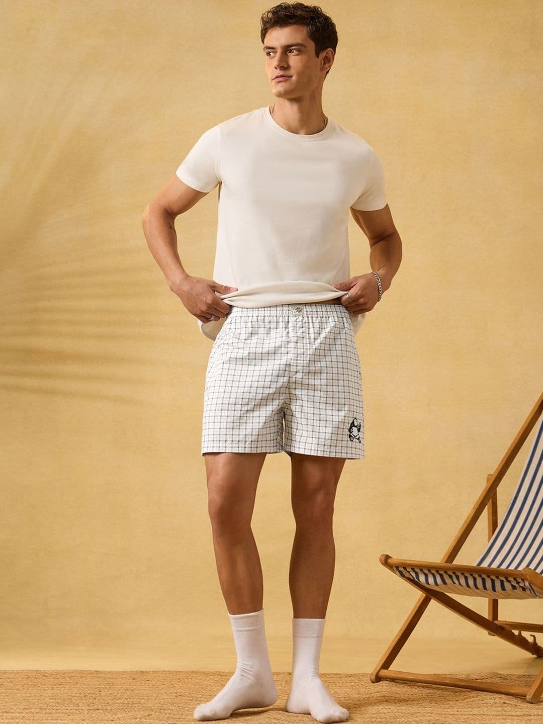 The Souled Store Mens Kung Fu Panda Embroidered White Boxer Shorts thumbnail 3