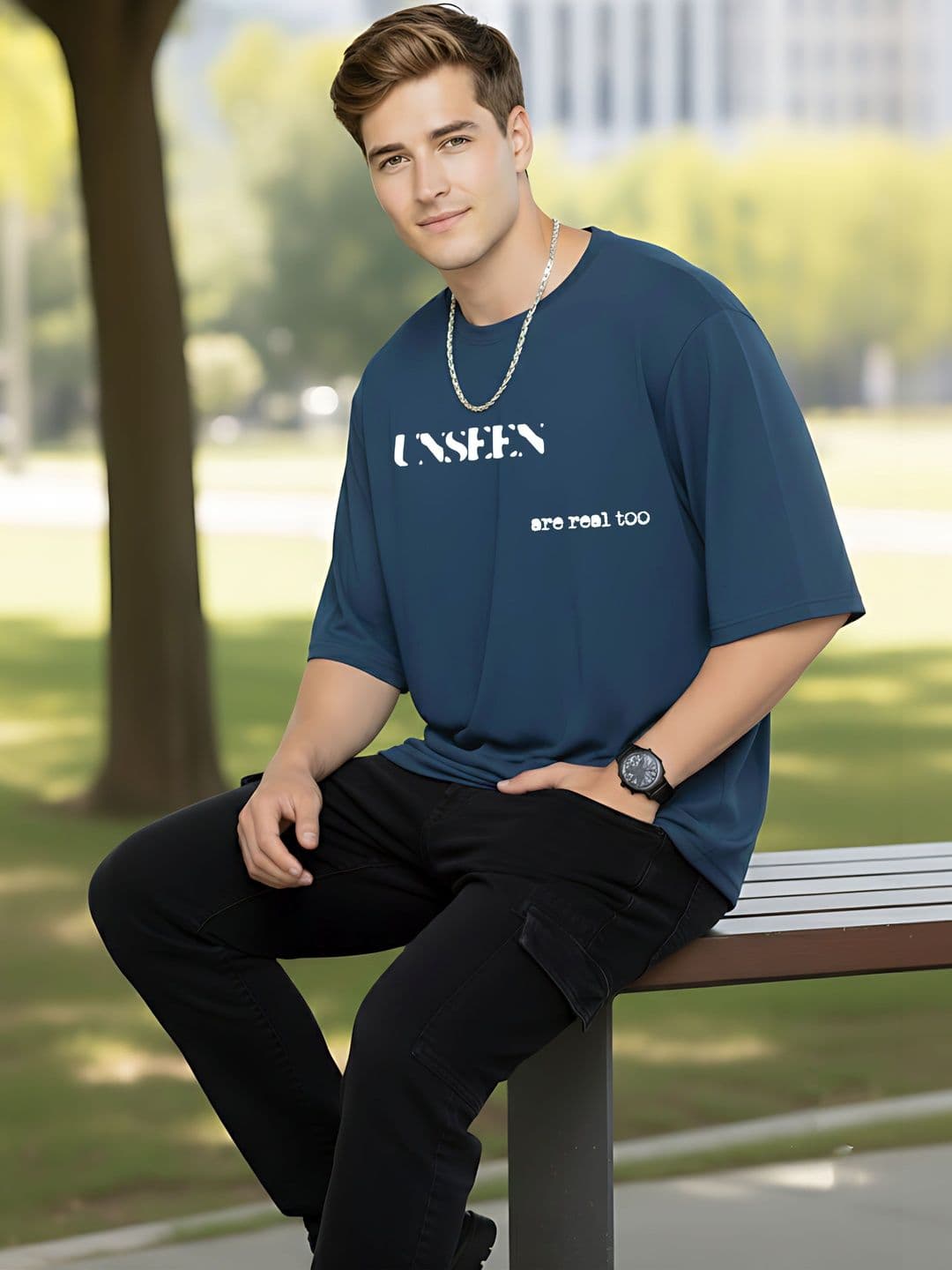 Kook N Keech Men Typography Printed Drop-Shoulder Sleeves T-shirt thumbnail 3
