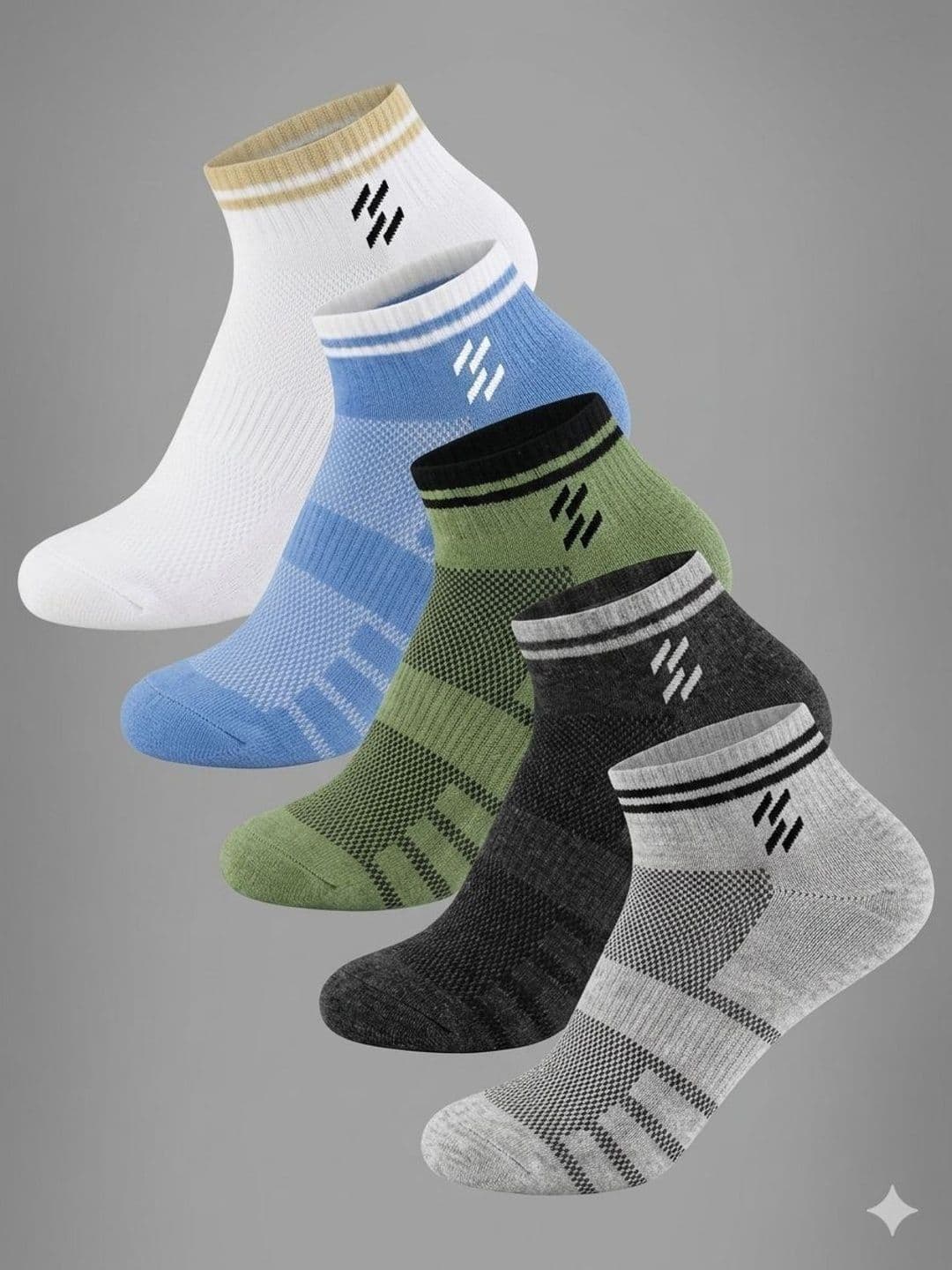 Sloxie Unisex Pack of 5 Cotton Patterned Ankle Length Socks - view 1