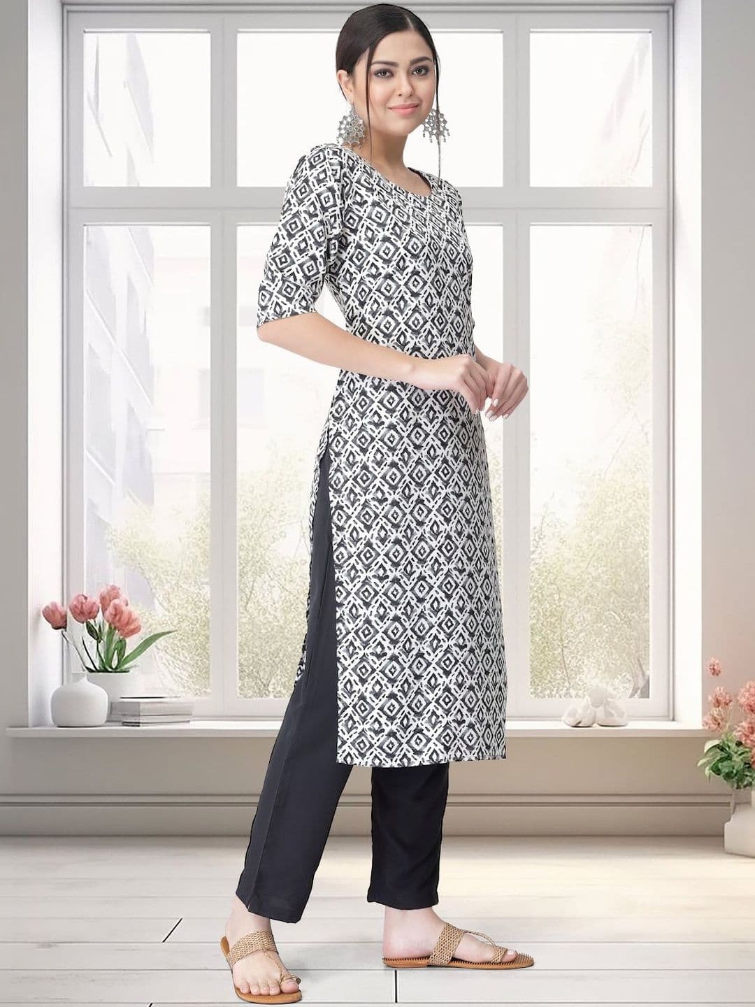 Sangria Printed Round Neck Kurta Sets thumbnail 3