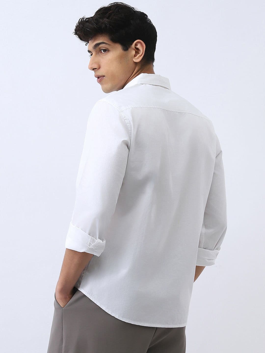 Urbano Fashion Men Cotton Full Sleeve Regular Fit Casual Solid Shirt thumbnail 2