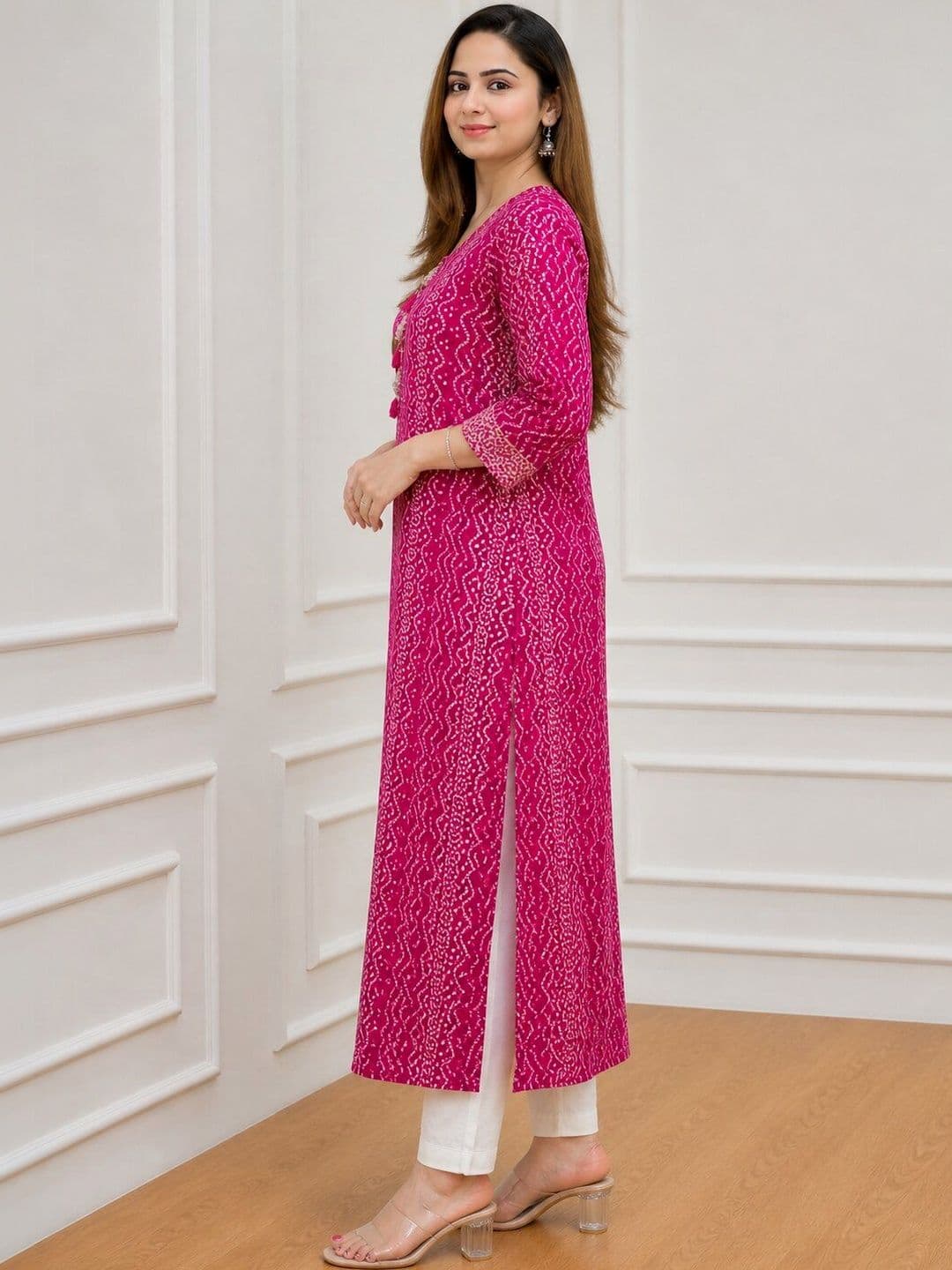 ANGIYA Bandhani Printed Kurti thumbnail 2