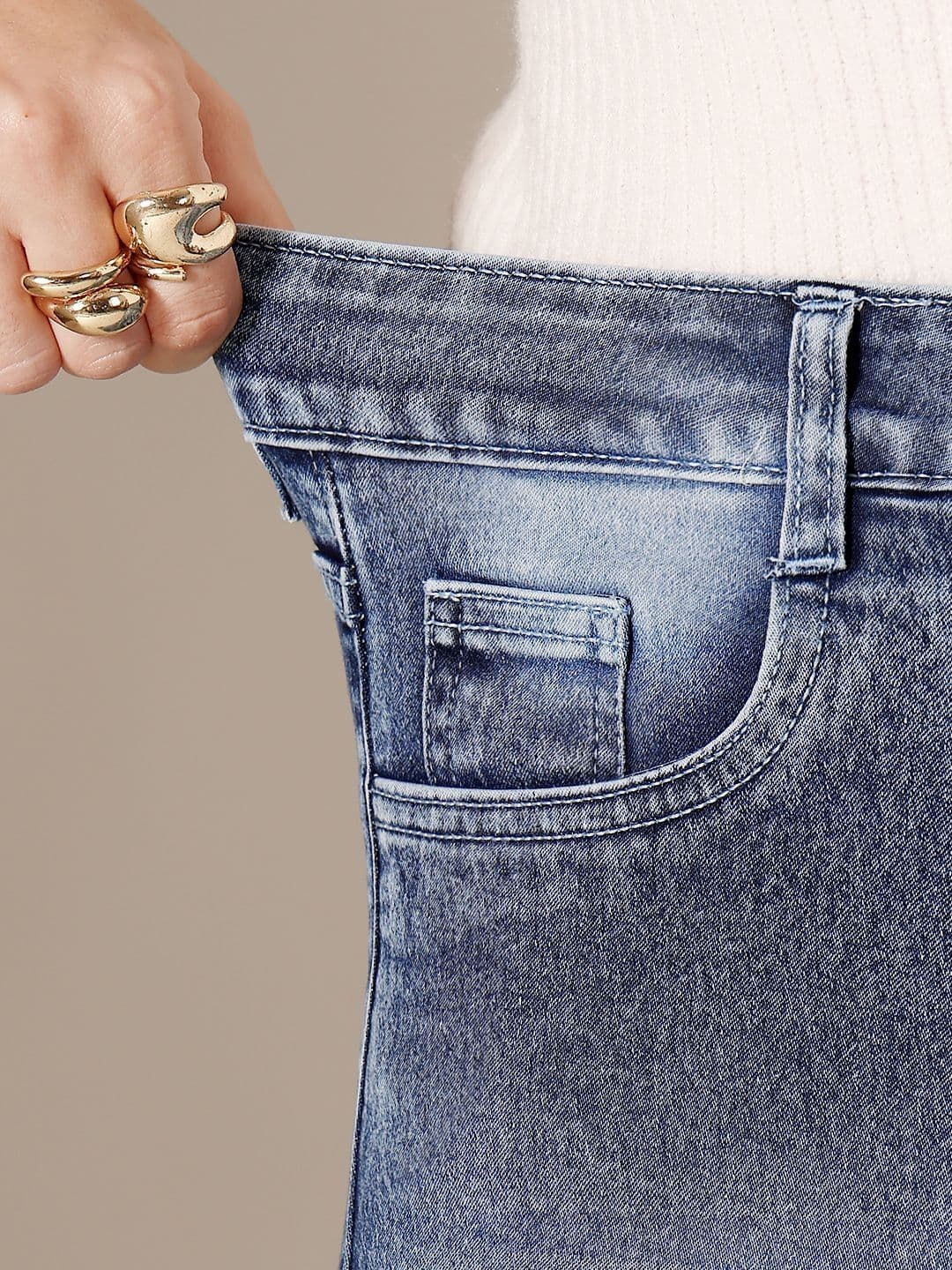 Miss Chase A+ Plus Size Women Wide-Leg High-Rise Stretchable Denim Jeans thumbnail 6