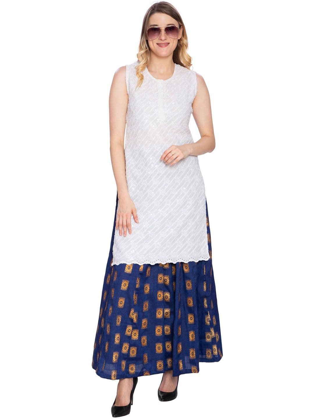 TNQ Women Ethnic Motifs Printed Flared Ethnic Palazzos thumbnail 6