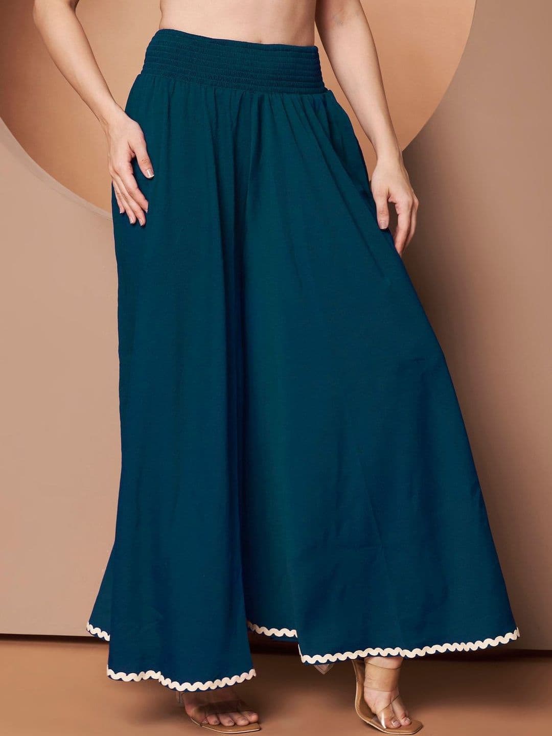LookShine Women Hem Design Flared Ethnic Palazzos thumbnail 3