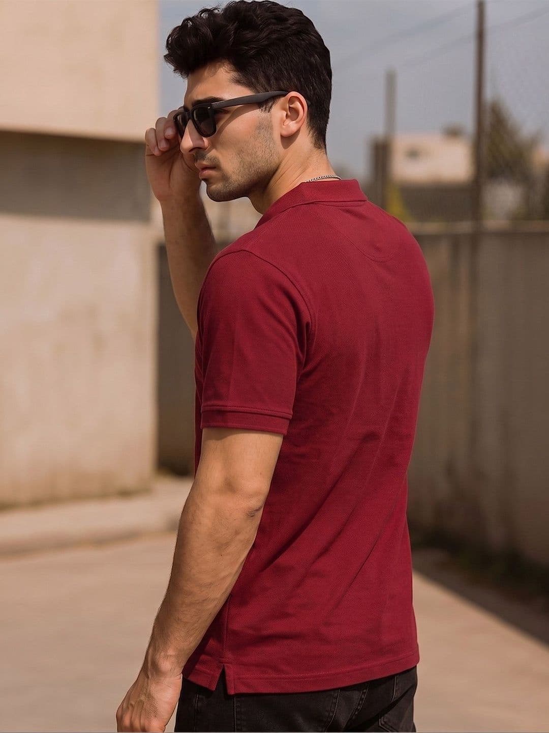 Utopium Men Brand Logo Polo Collar T-shirt thumbnail 3