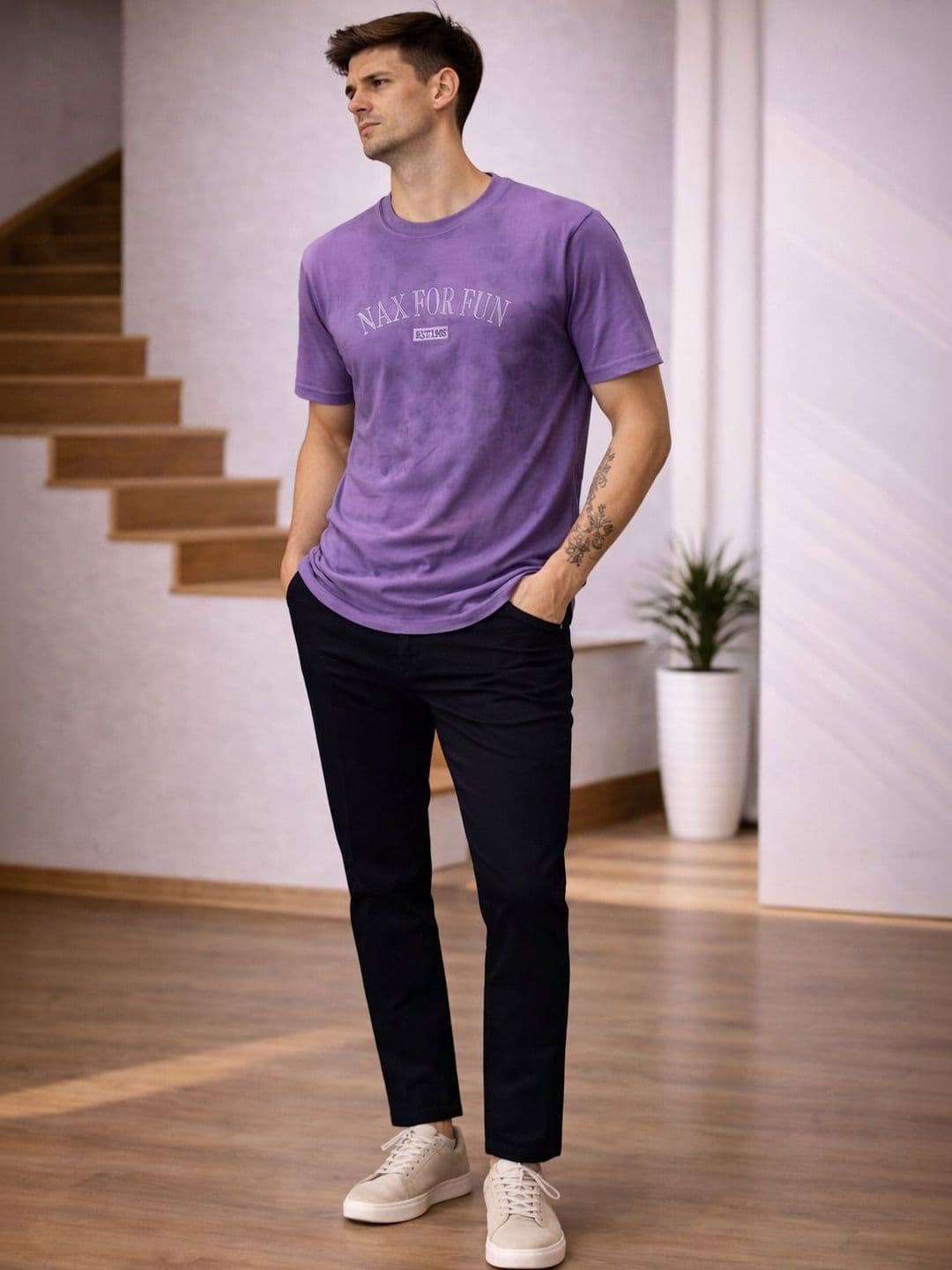 Parcel Yard Men Typography Printed T-shirt thumbnail 3