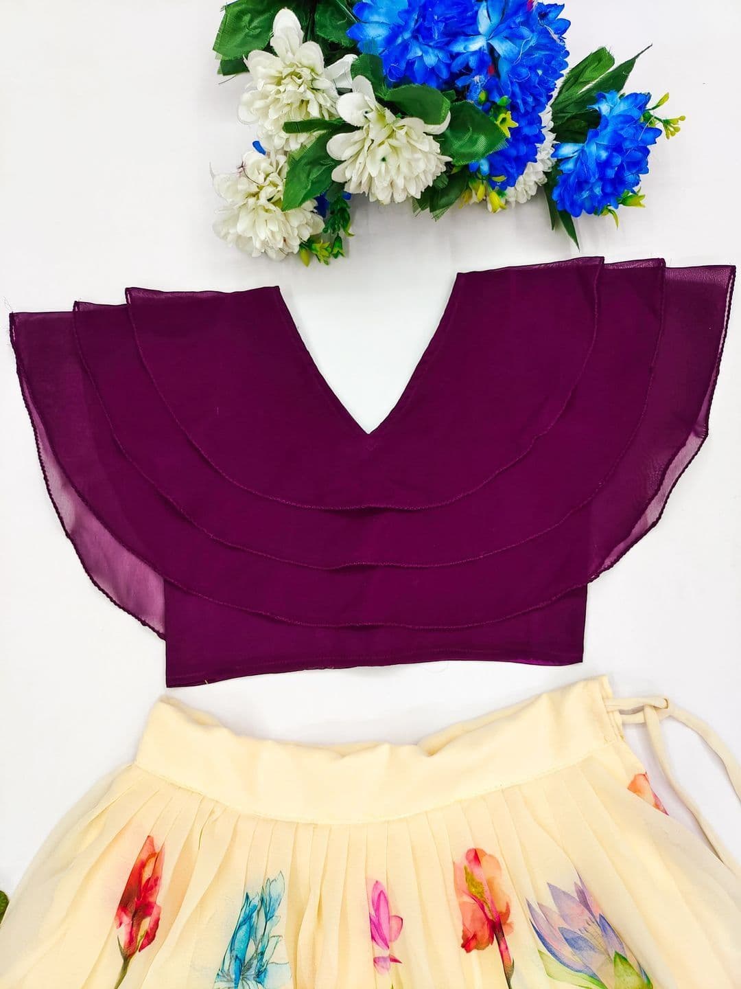 KALINI Girls Semi-Stitched Lehenga & thumbnail 2