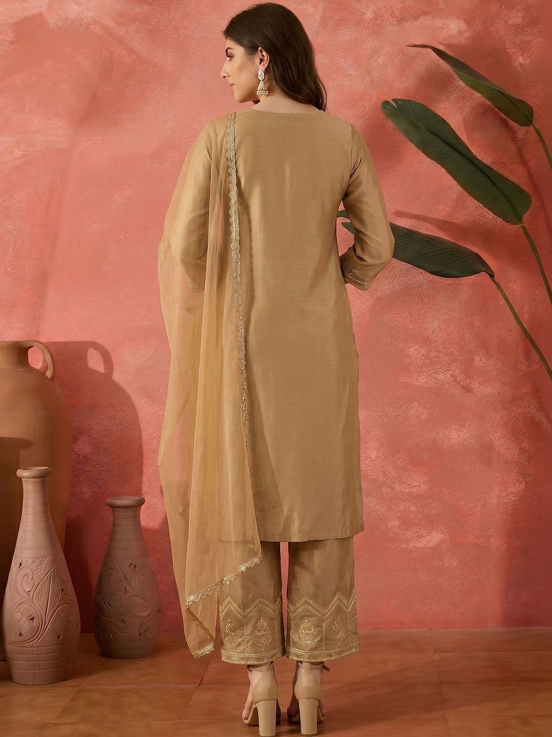 Sangria Embroidered Round Neck Kurta Sets thumbnail 5