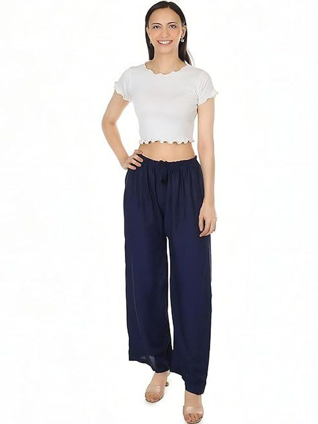 KGFONECLOTH Women Flared Knitted Ethnic Palazzos thumbnail 3