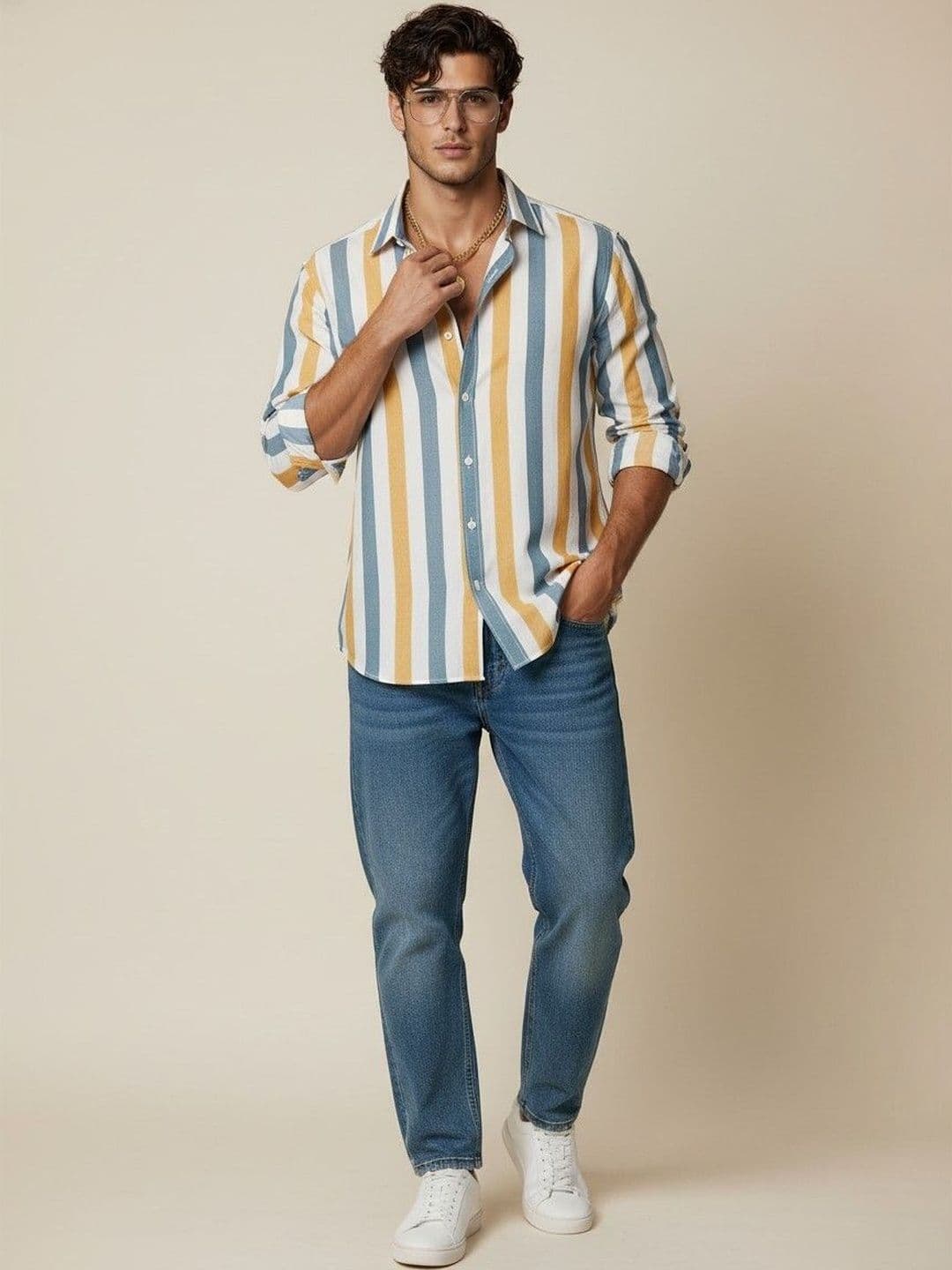 HERE&NOW Men Comfort Striped Casual Shirt thumbnail 3