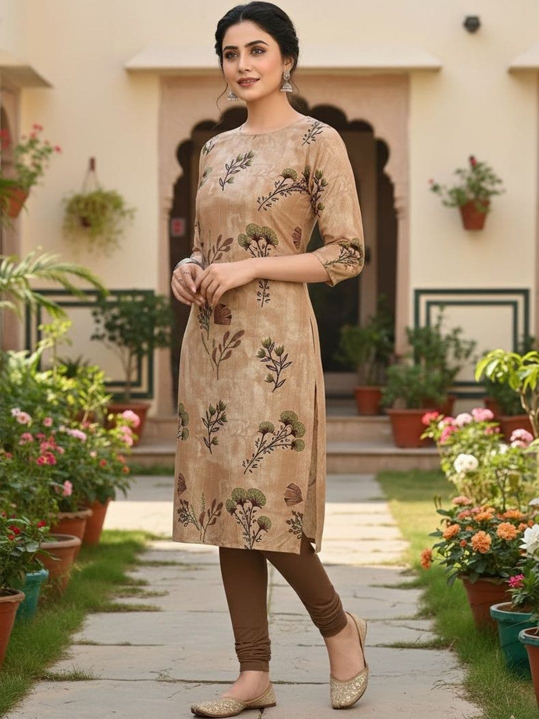 SZN Pack of 2 Women Floral Printed Floral Crepe Kurta thumbnail 4