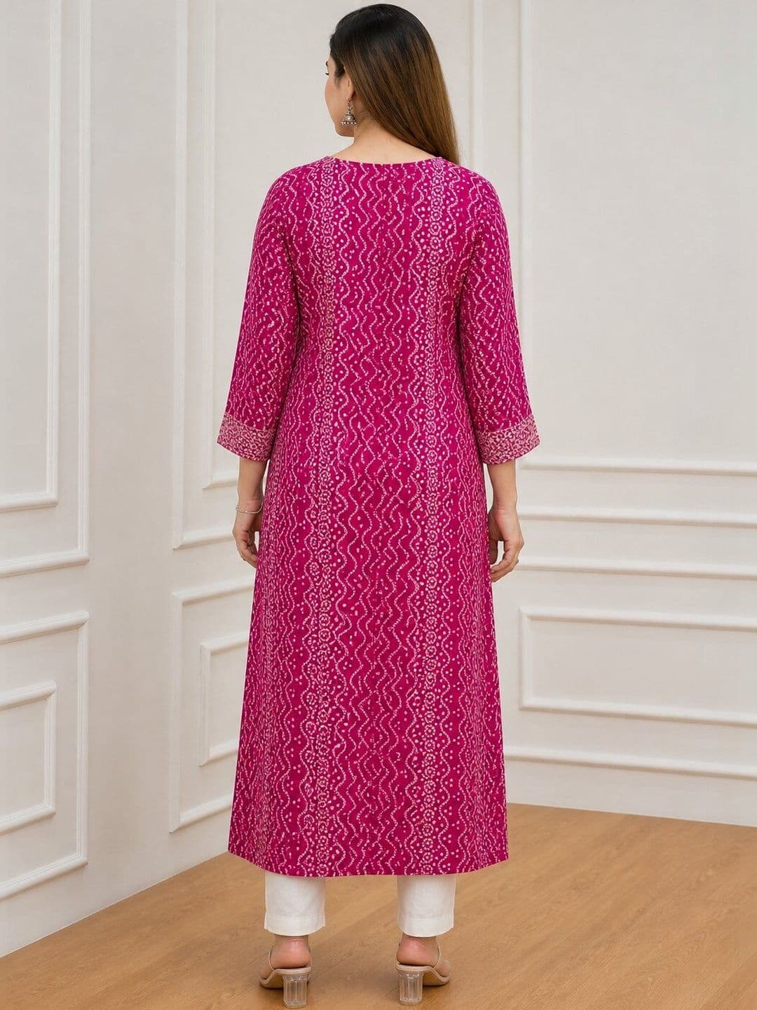 ANGIYA Bandhani Printed Kurti thumbnail 3