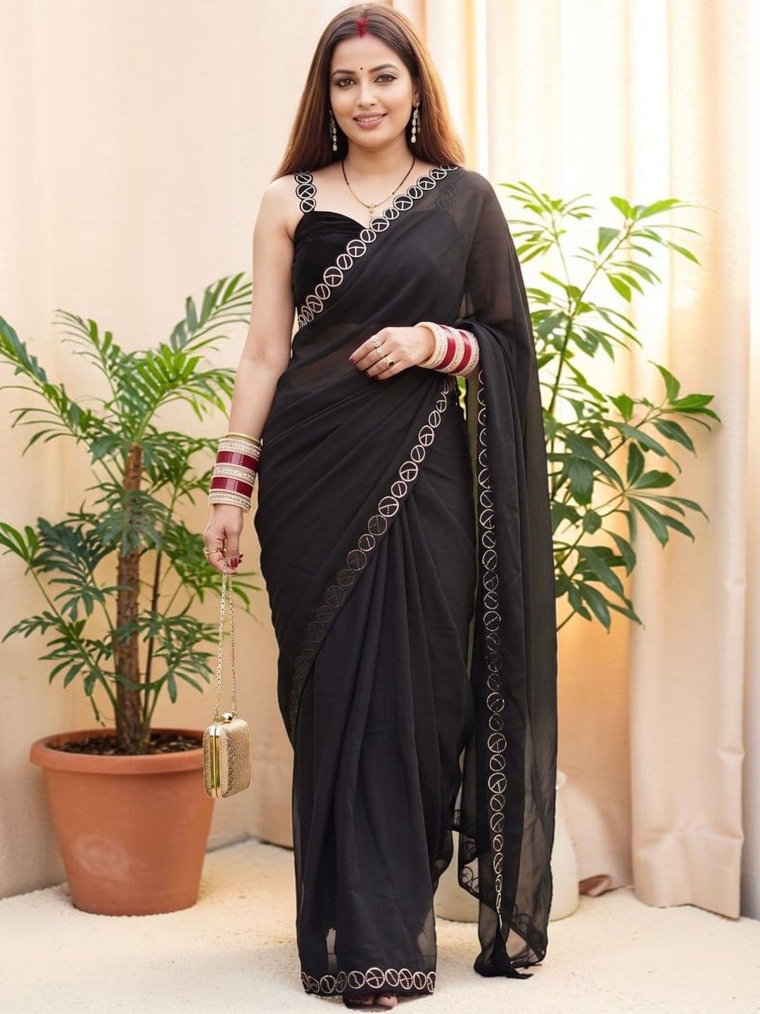 KALINI Embroidered Net Designer Banarasi Saree - view 1