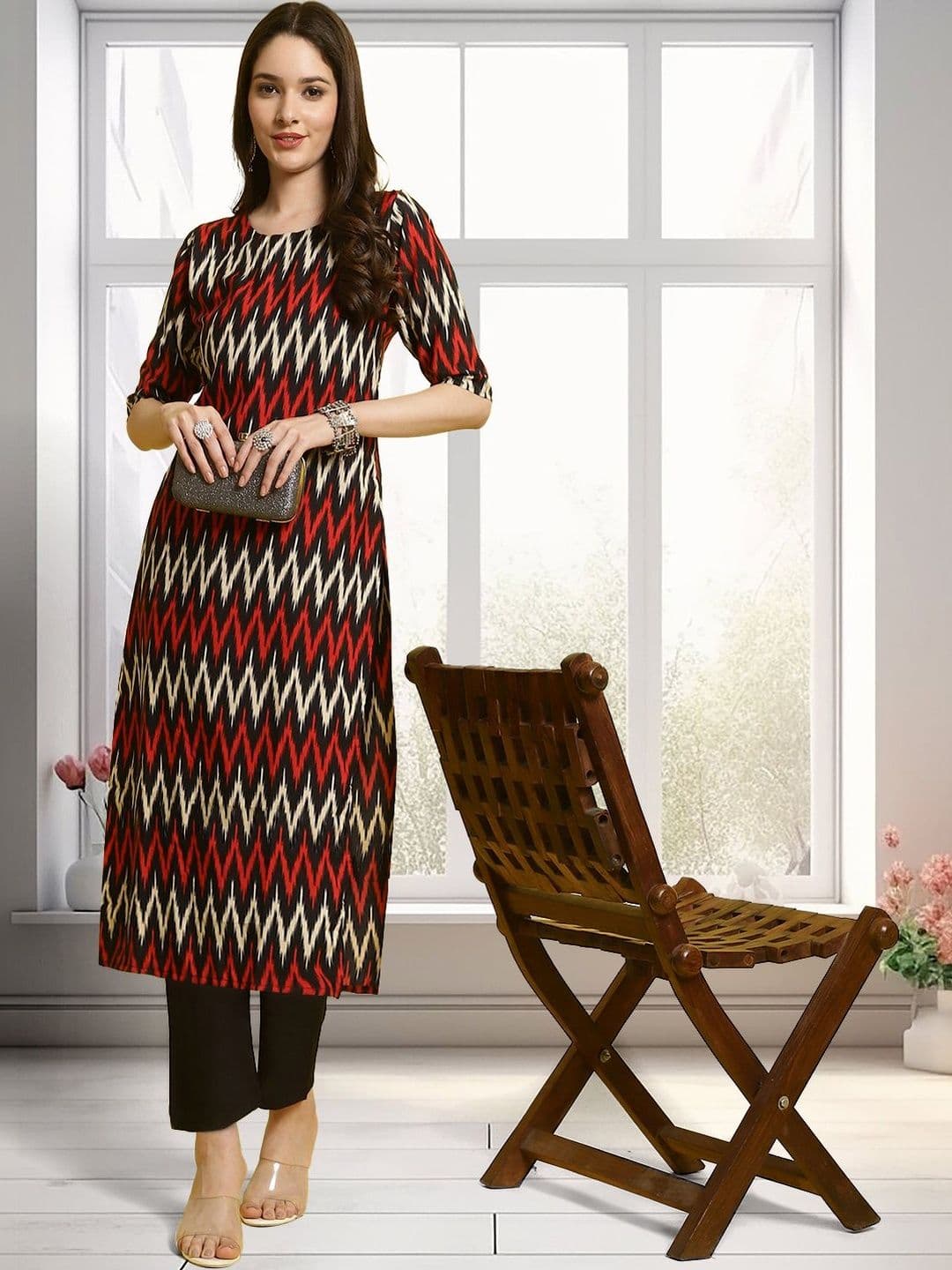 Sangria Printed Round Neck Kurta Sets thumbnail 4