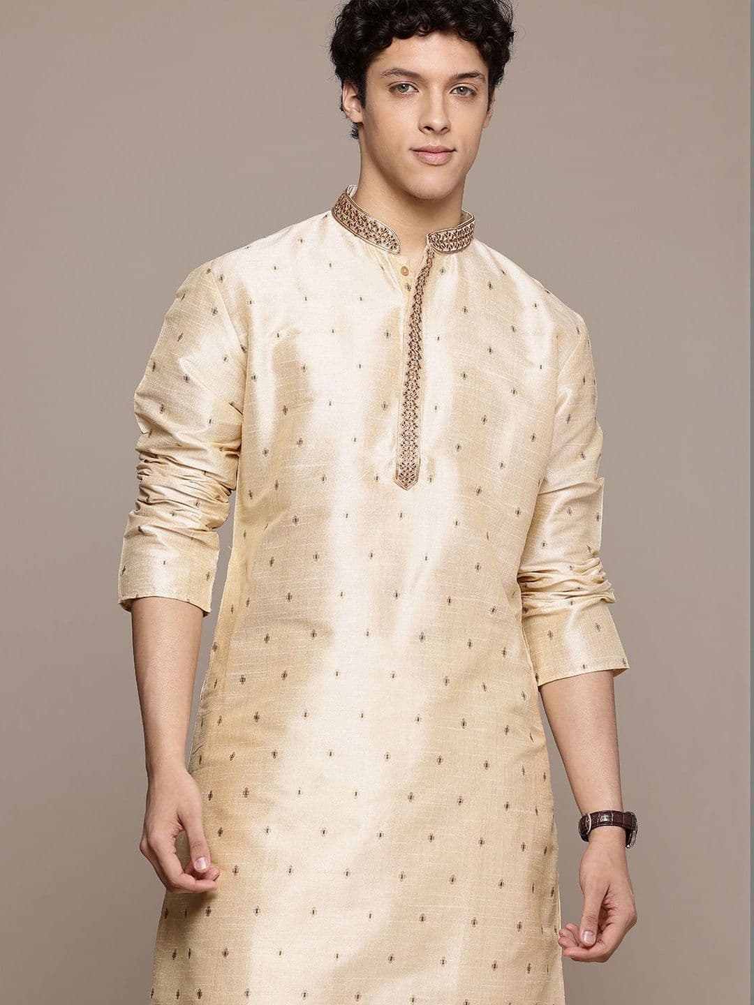 PulseIQ Men Thread Work Kurta thumbnail 2