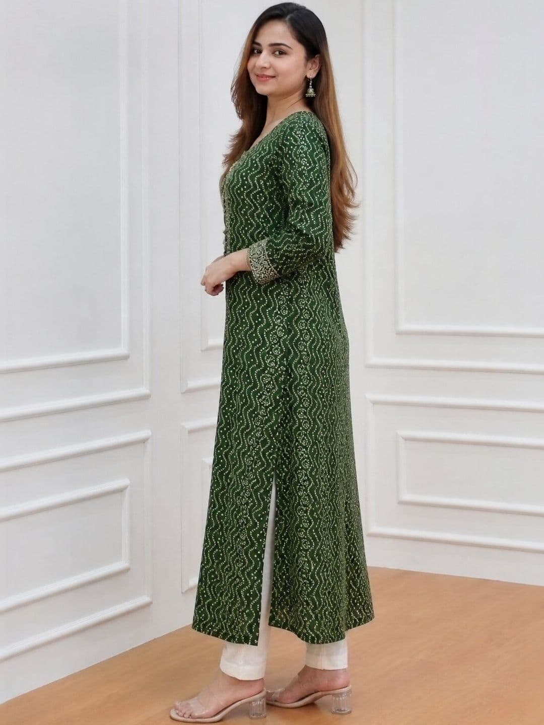 ANGIYA Bandhani Printed Kurti thumbnail 6