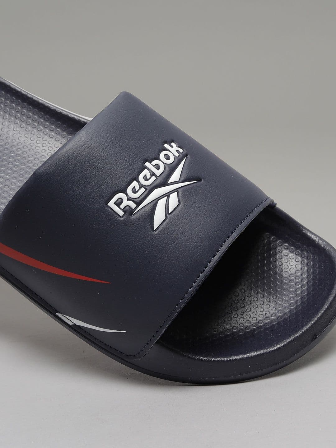 Reebok Men Navy Logo Printed Sliders thumbnail 6