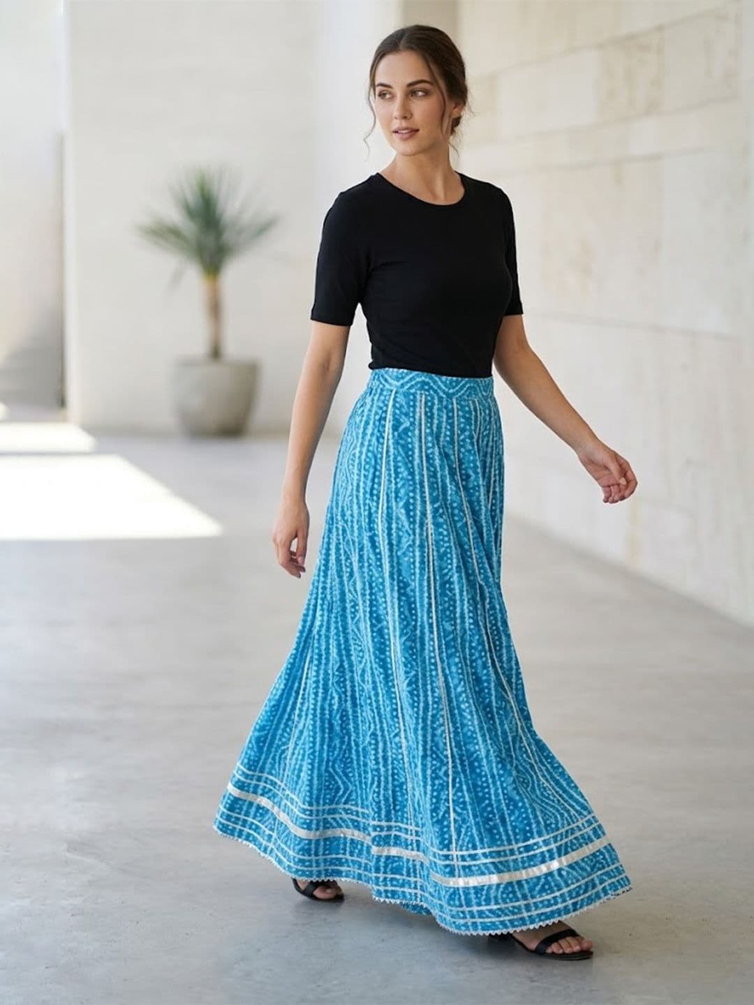 Charming treasure by Pragya Women Self Design Maxi Flared Skirt thumbnail 3