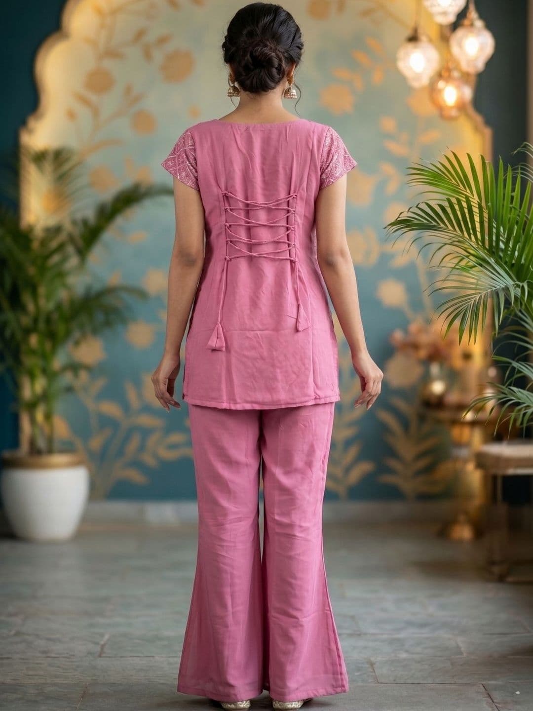 TWINS LADY Women Ethnic Motifs Embroidered Regular Thread Work Kurta with Sharara & With Dupatta thumbnail 5