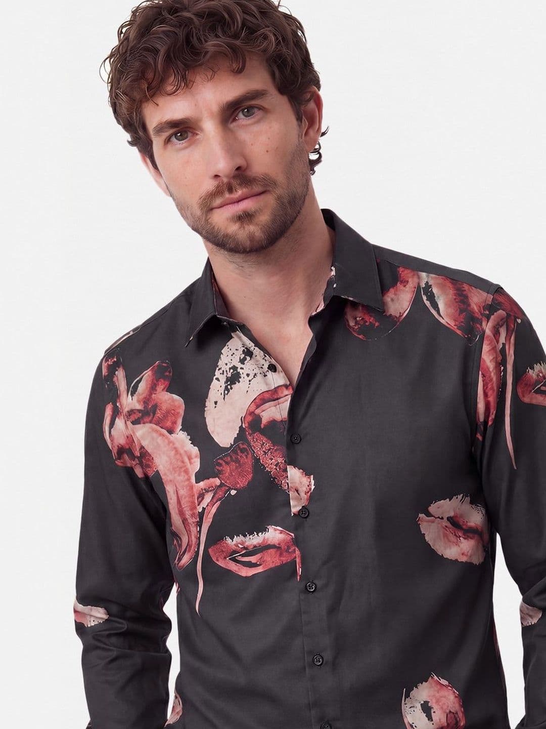 Snitch Men Slim Fit Floral Casual Shirt thumbnail 4