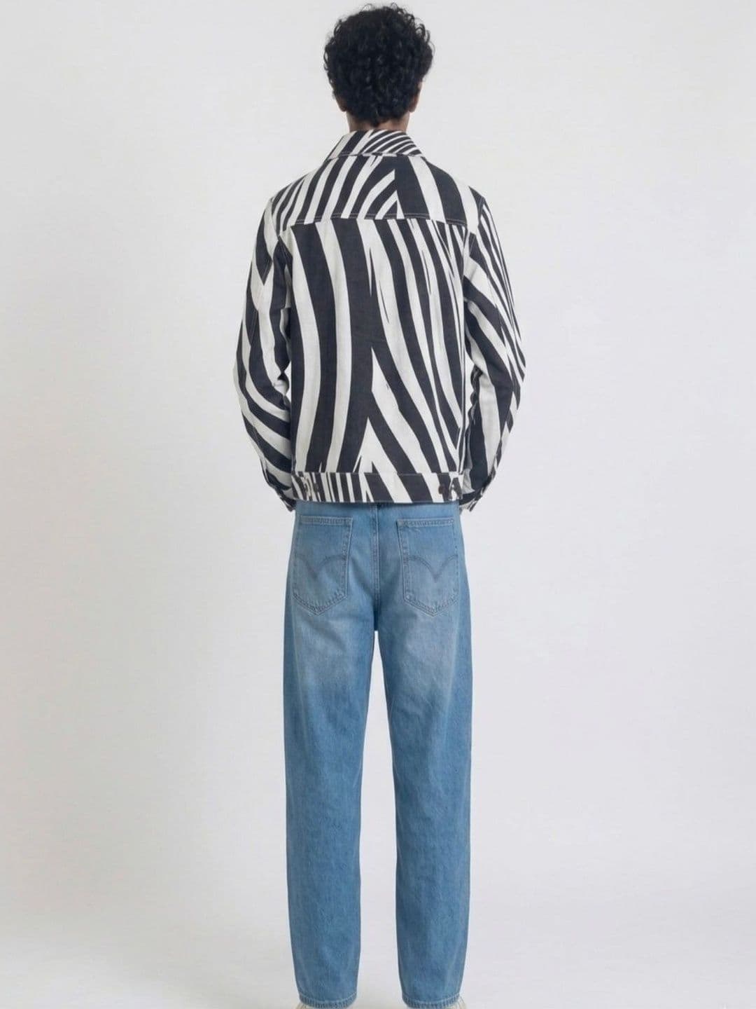House of Riha Men Striped Bomber Jacket thumbnail 2
