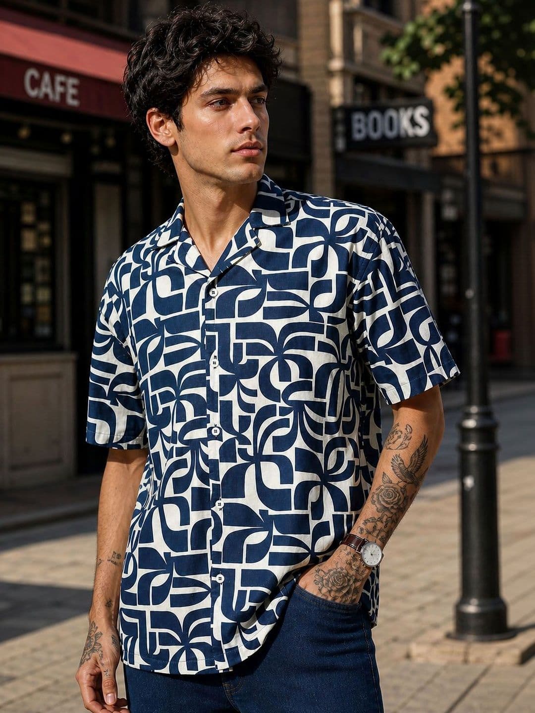 HERE&NOW Men Classic Printed Casual Shirt thumbnail 7