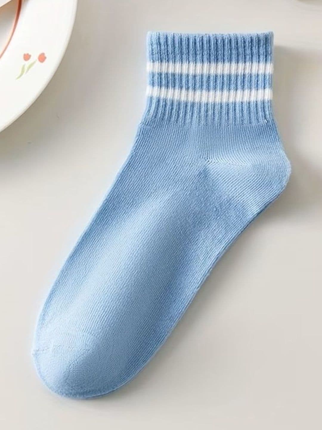 BEAR&BEYOND Men Pack of 5 Cotton Striped Ankle Length Socks thumbnail 7