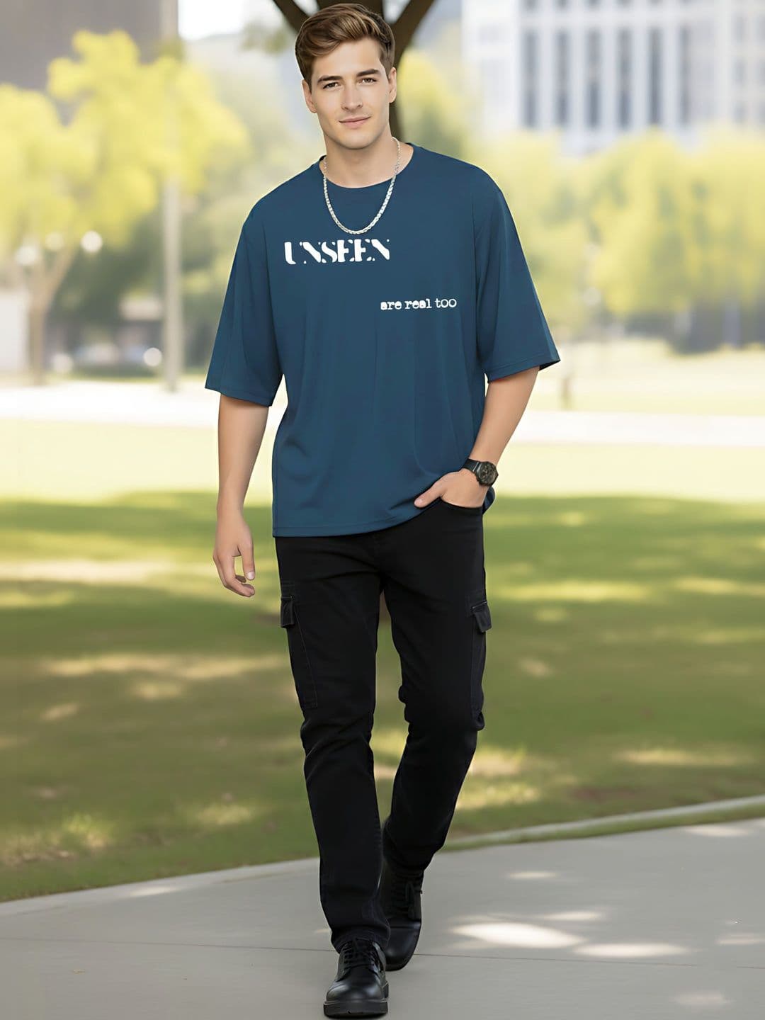 Kook N Keech Men Typography Printed Drop-Shoulder Sleeves T-shirt thumbnail 2
