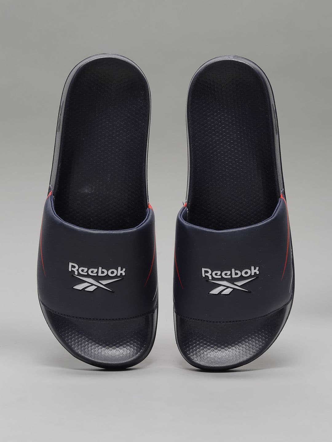 Reebok Men Navy Logo Printed Sliders - view 1