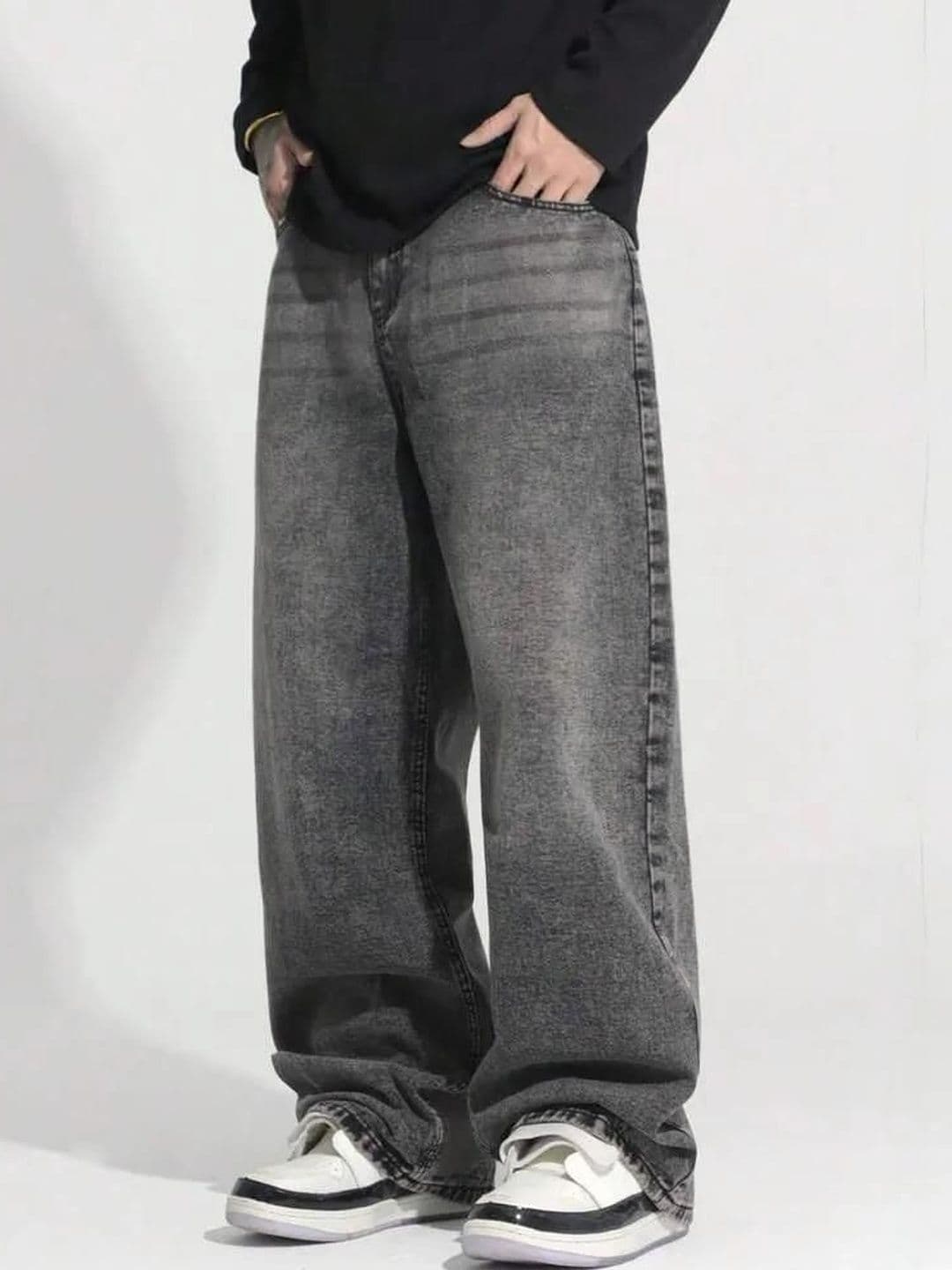 ZYVRA Men Wide Leg Low-Rise Dark Shade Jeans thumbnail 2