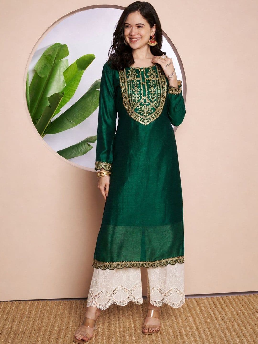 rarethread Women Embellished Sequinned Kurta thumbnail 4