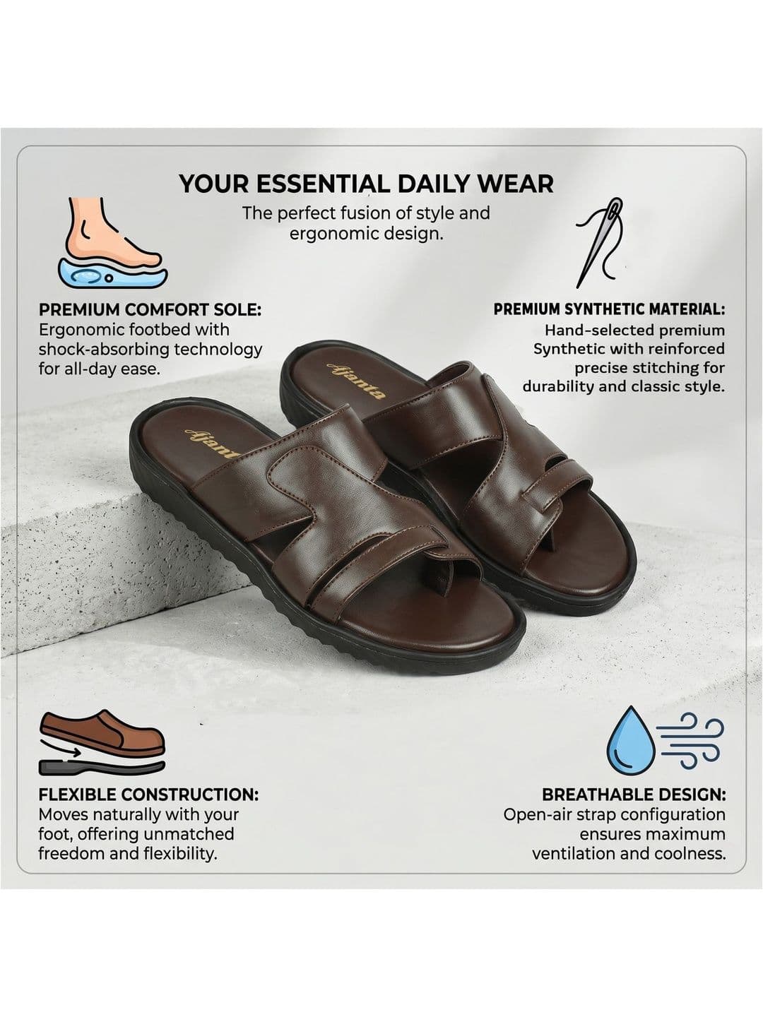 Ajanta Men Comfort Sandals thumbnail 2