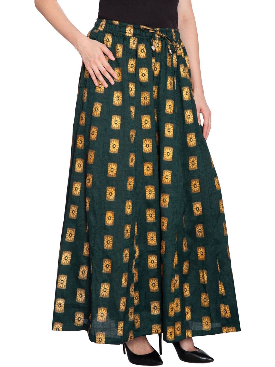 TNQ Women Ethnic Motifs Printed Flared Ethnic Palazzos thumbnail 2