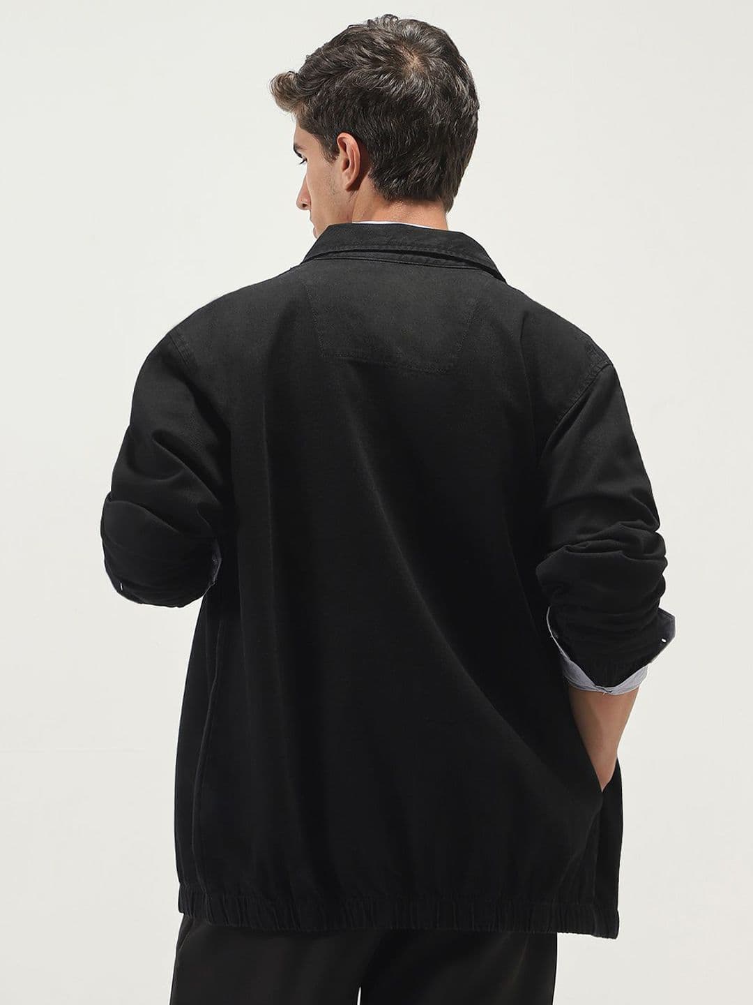 Urbano Fashion Men Spread Collar Solid Denim Jacket thumbnail 5