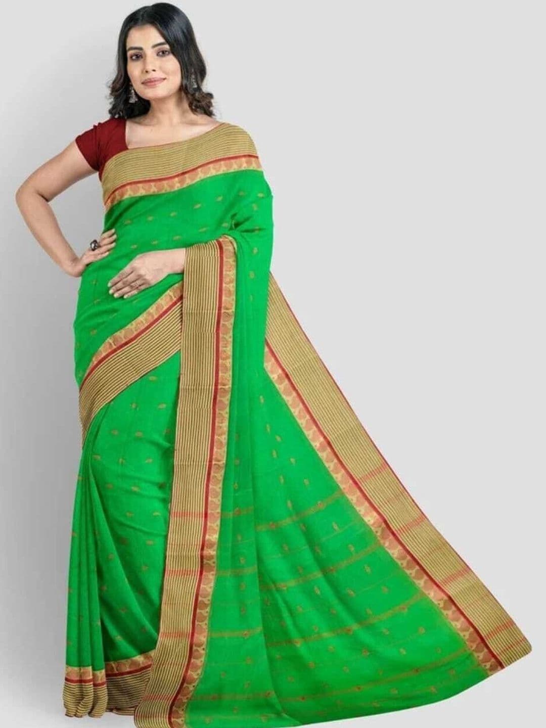 Aishani Saree Ghar Woven Design Pure Cotton Handloom Taant Sarees - view 1
