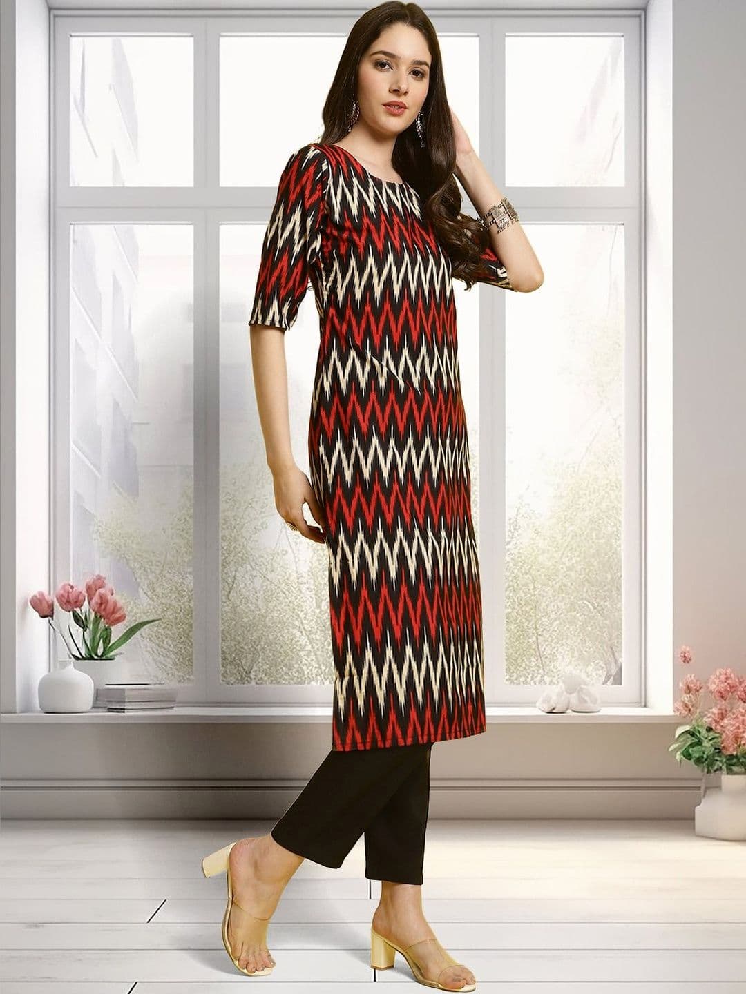 Sangria Printed Round Neck Kurta Sets thumbnail 2