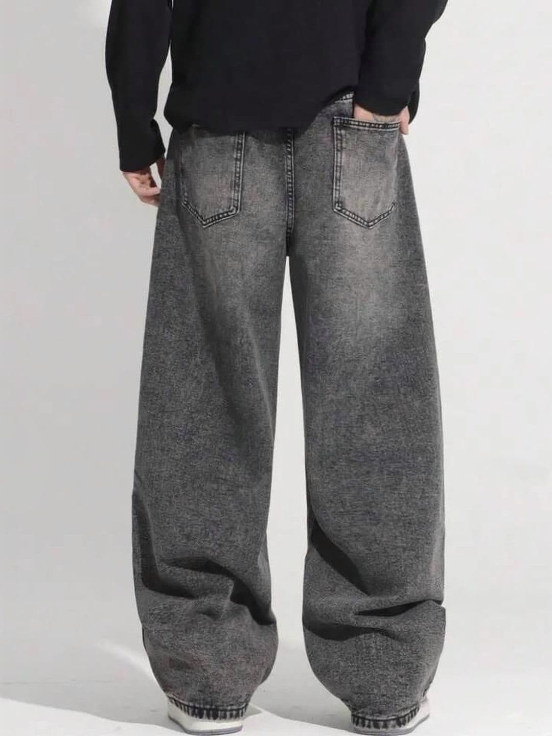 ZYVRA Men Wide Leg Low-Rise Dark Shade Jeans thumbnail 4