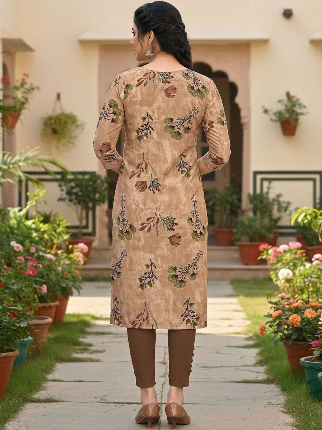 SZN Pack of 2 Women Floral Printed Floral Crepe Kurta thumbnail 3