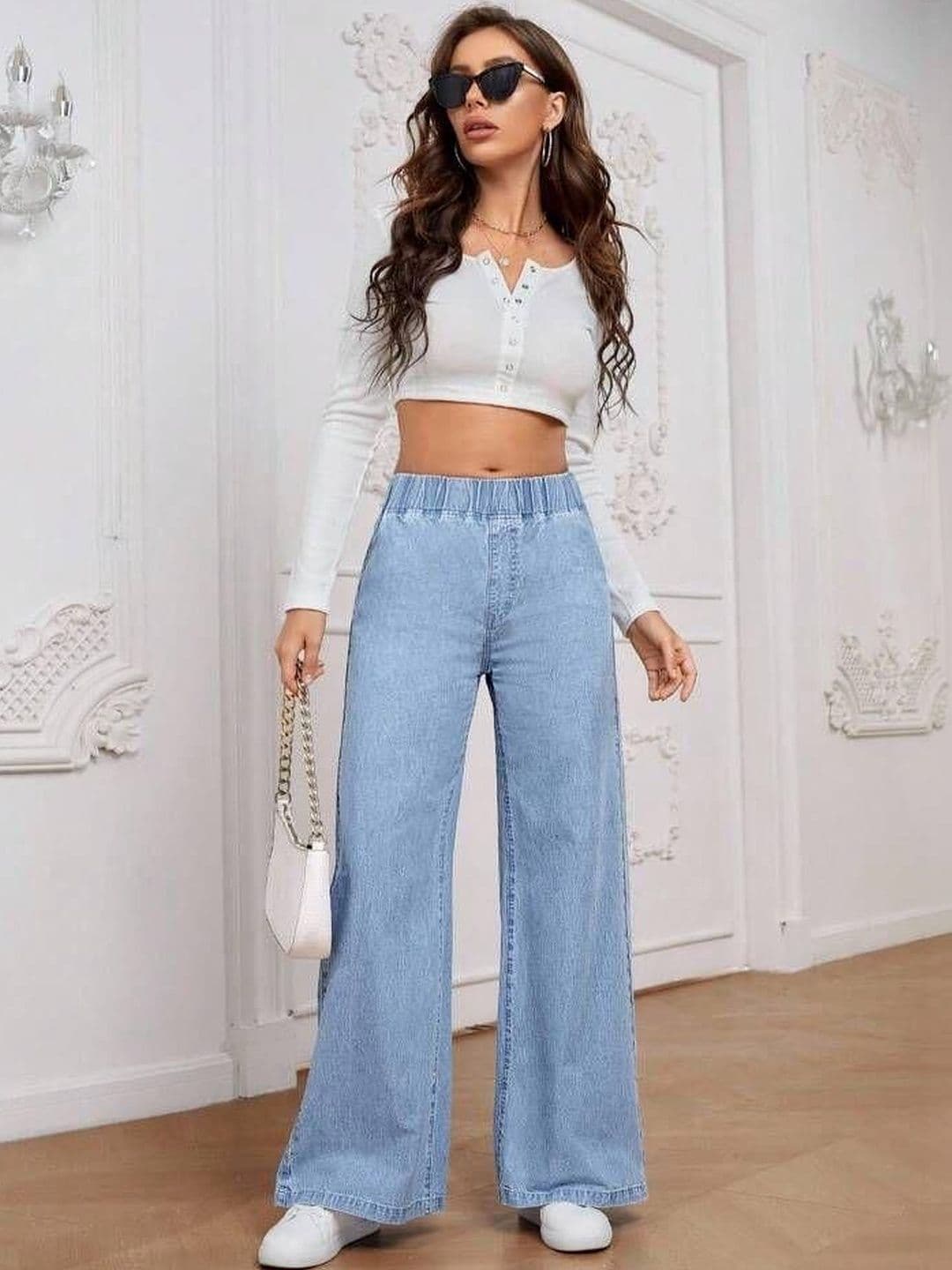 ZUYA Women Wide Leg High-Rise Stretchable Jeans thumbnail 5