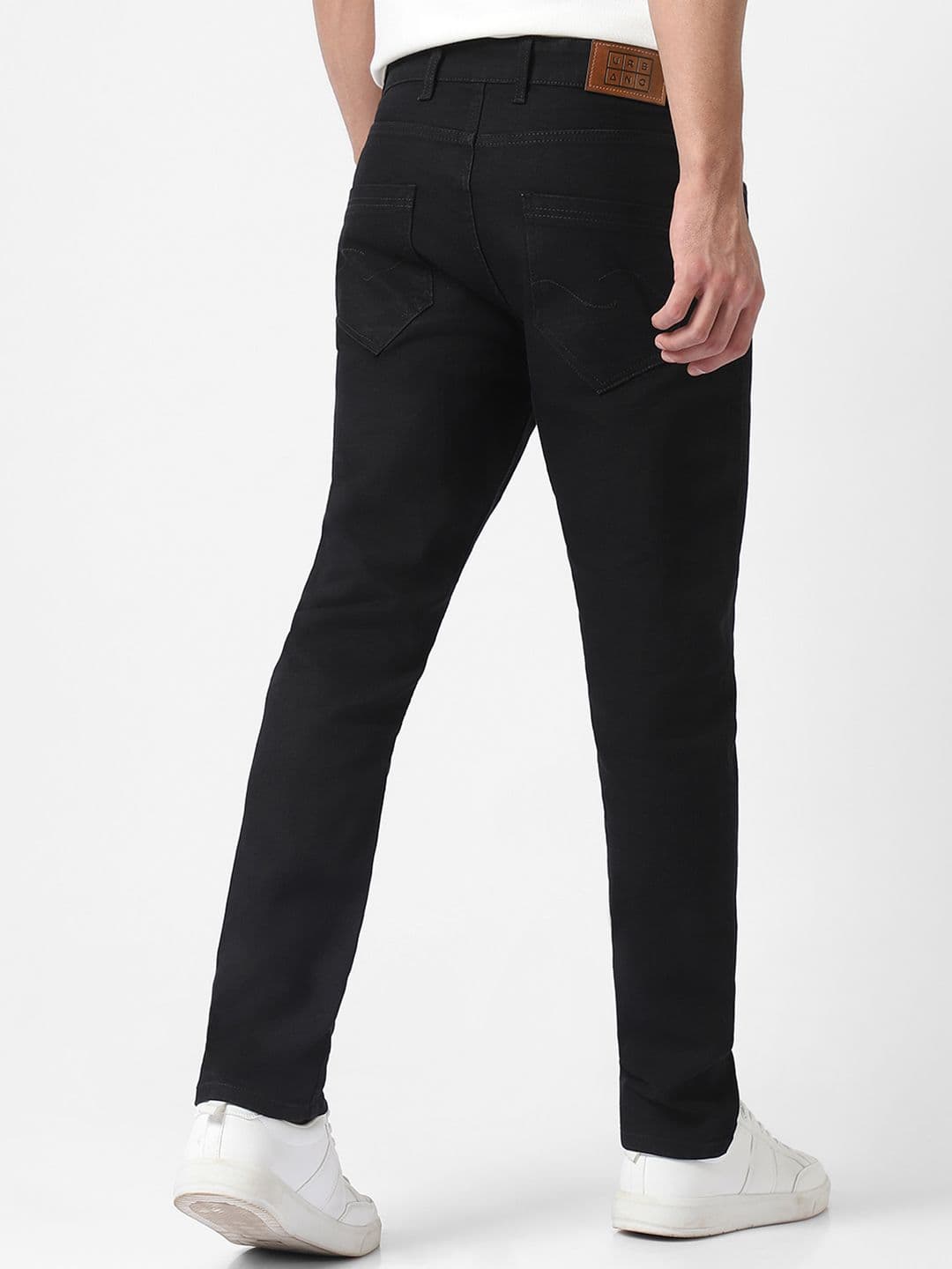 Urbano Fashion Men Black Slim Fit Mid-Rise Clean Look Stretchable Jeans thumbnail 5