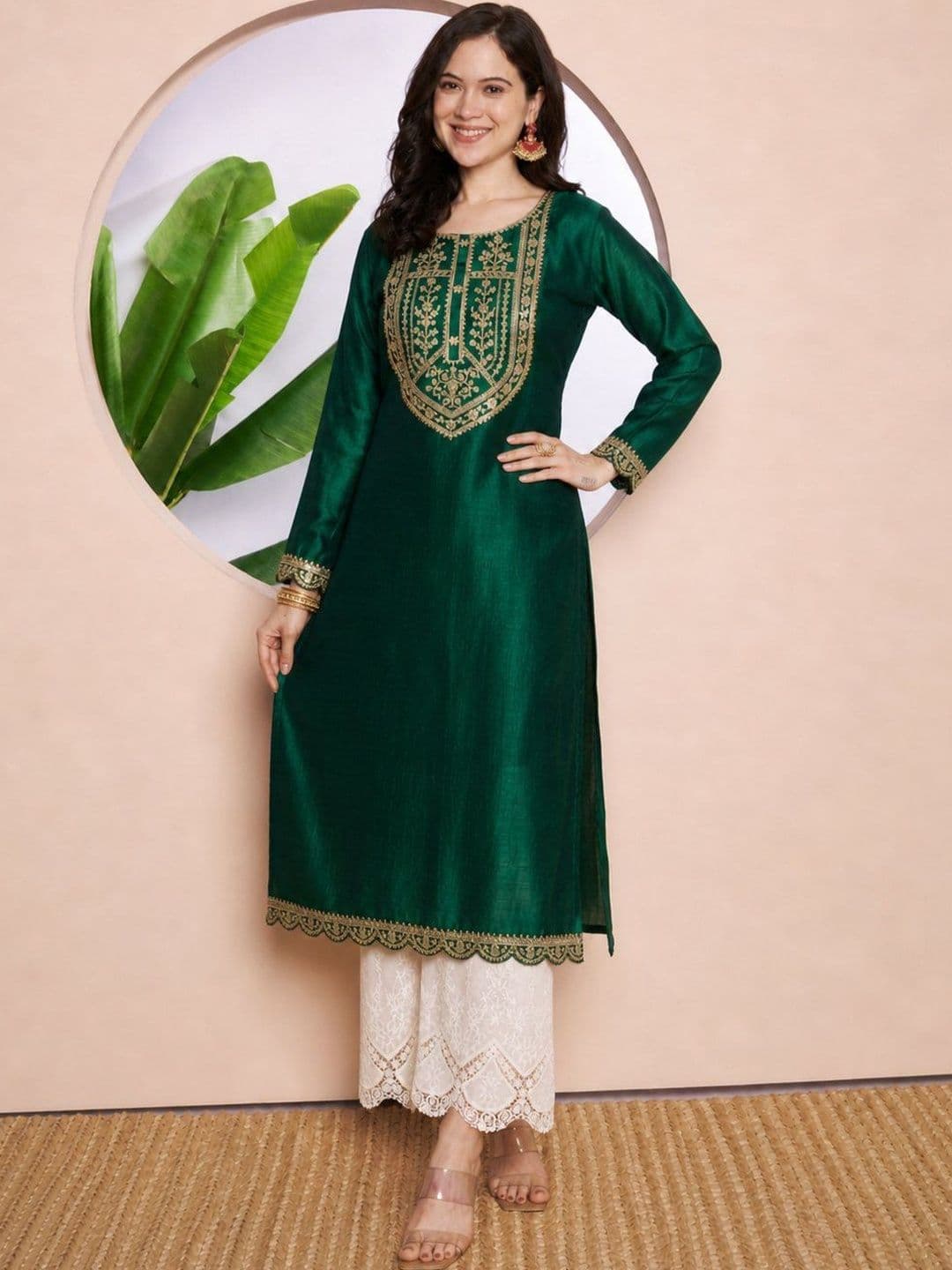 rarethread Women Embellished Sequinned Kurta thumbnail 3