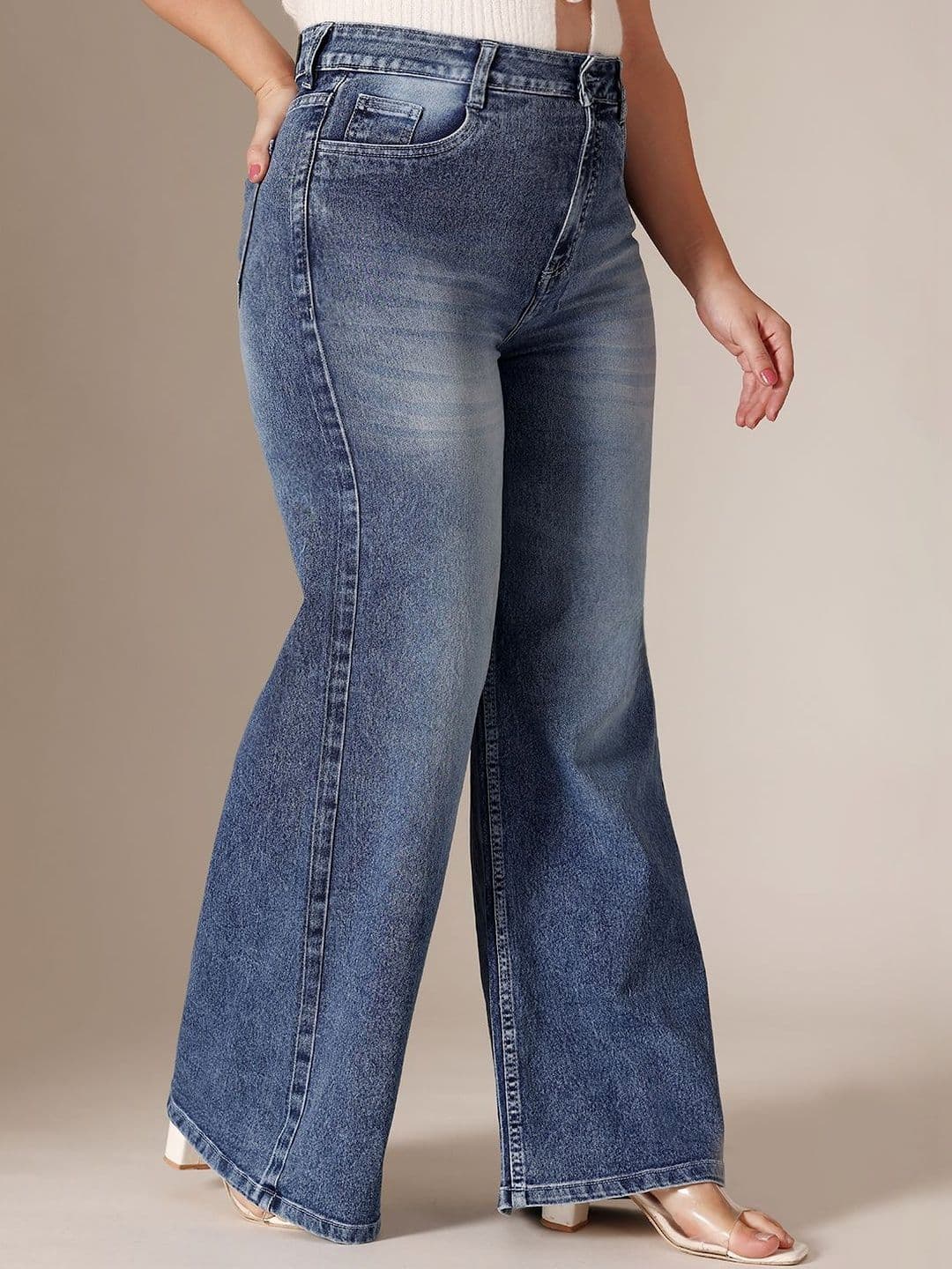 Miss Chase A+ Plus Size Women Wide-Leg High-Rise Stretchable Denim Jeans thumbnail 2