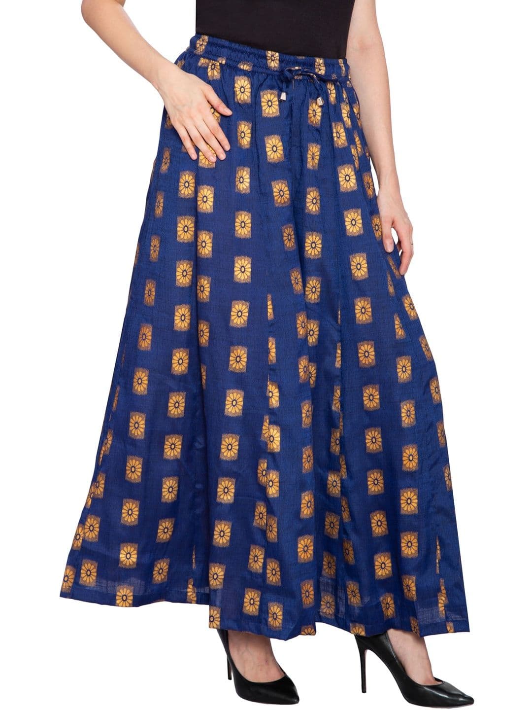 TNQ Women Ethnic Motifs Printed Flared Ethnic Palazzos thumbnail 2