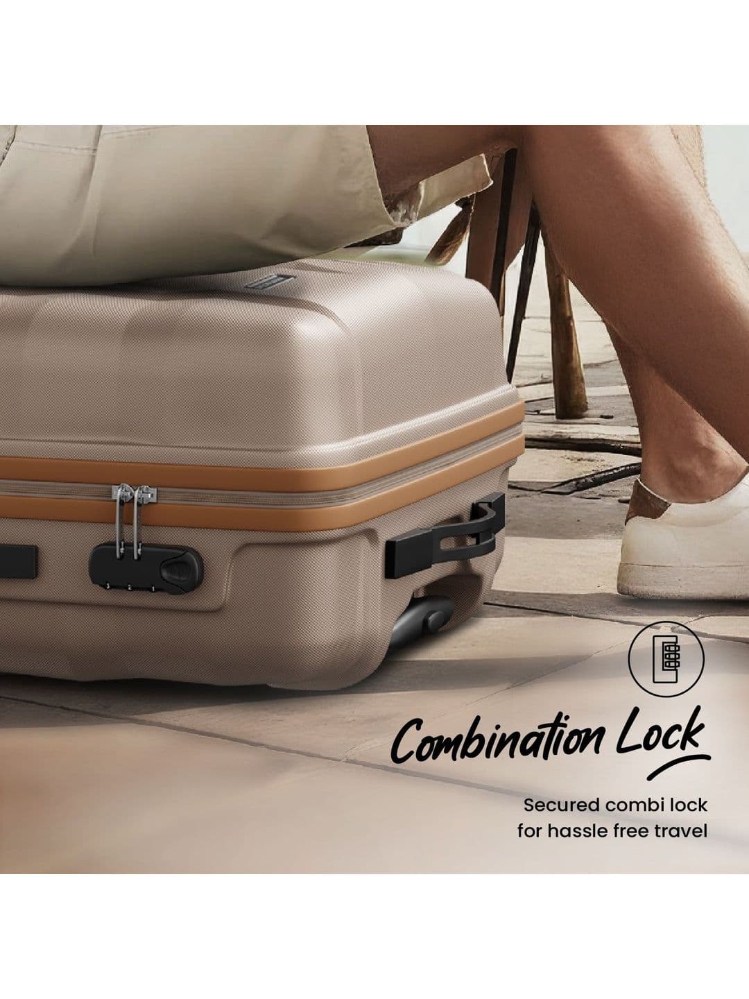 Aristocrat Unisex Comet Champagne Large Hard Luggage Check-in Trolley with 8-Wheel thumbnail 5