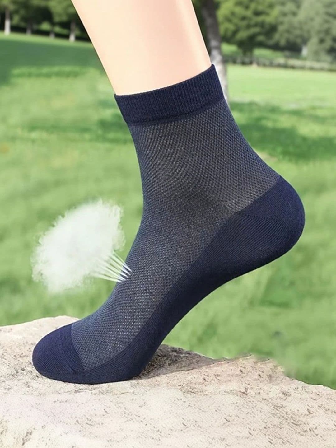 BEAR&BEYOND Men Pack of 5 Cotton Patterned Ankle Length Socks thumbnail 3