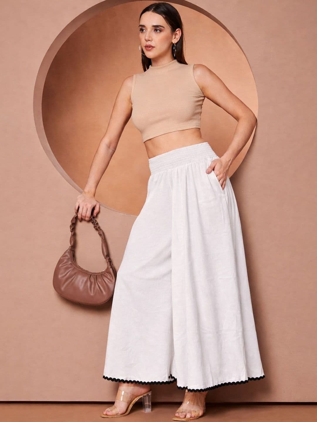 LookShine Women Hem Design Flared Palazzos - view 1