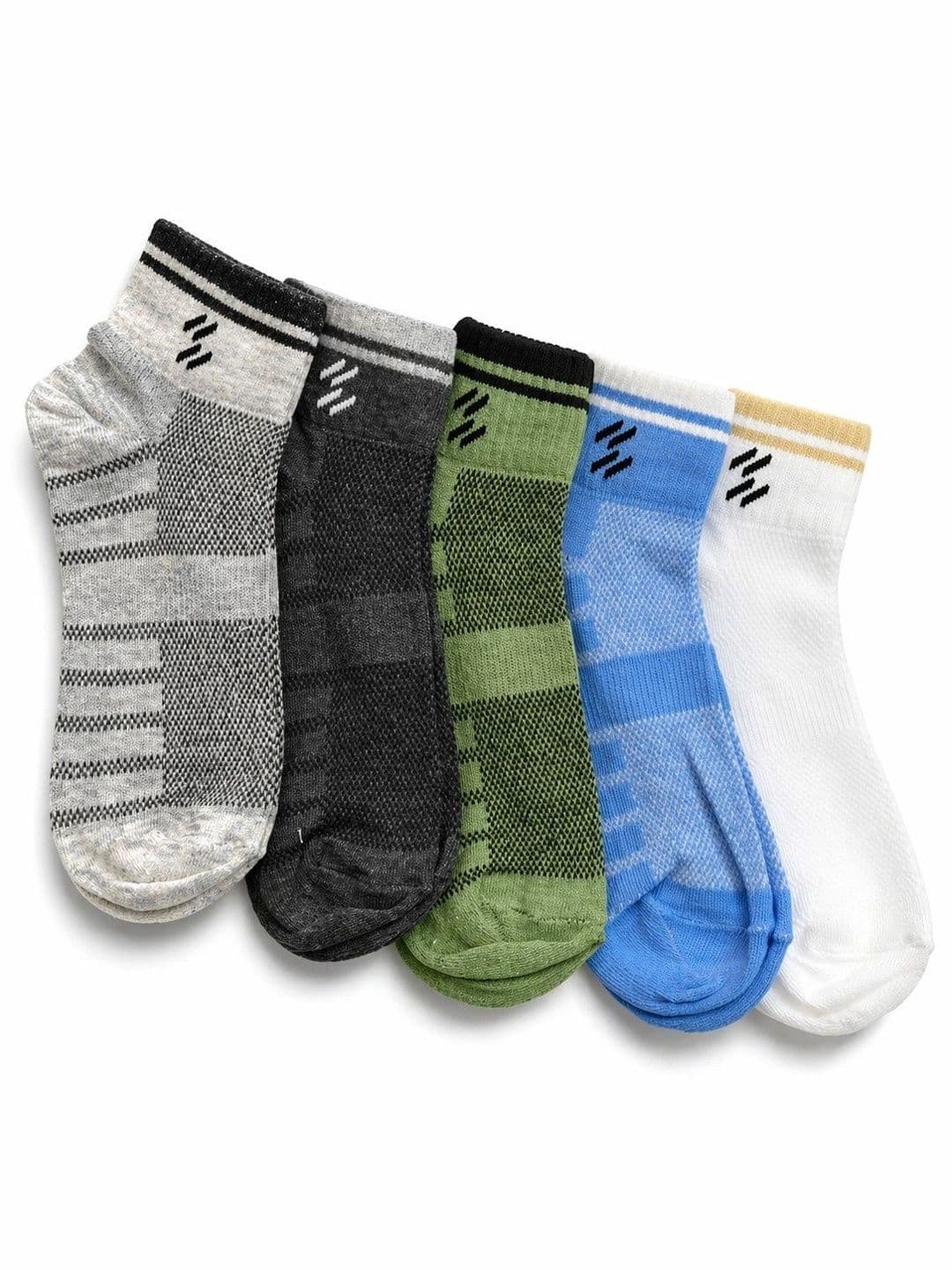 Sloxie Unisex Pack of 5 Cotton Assorted Patterned Ankle Length Socks - view 1