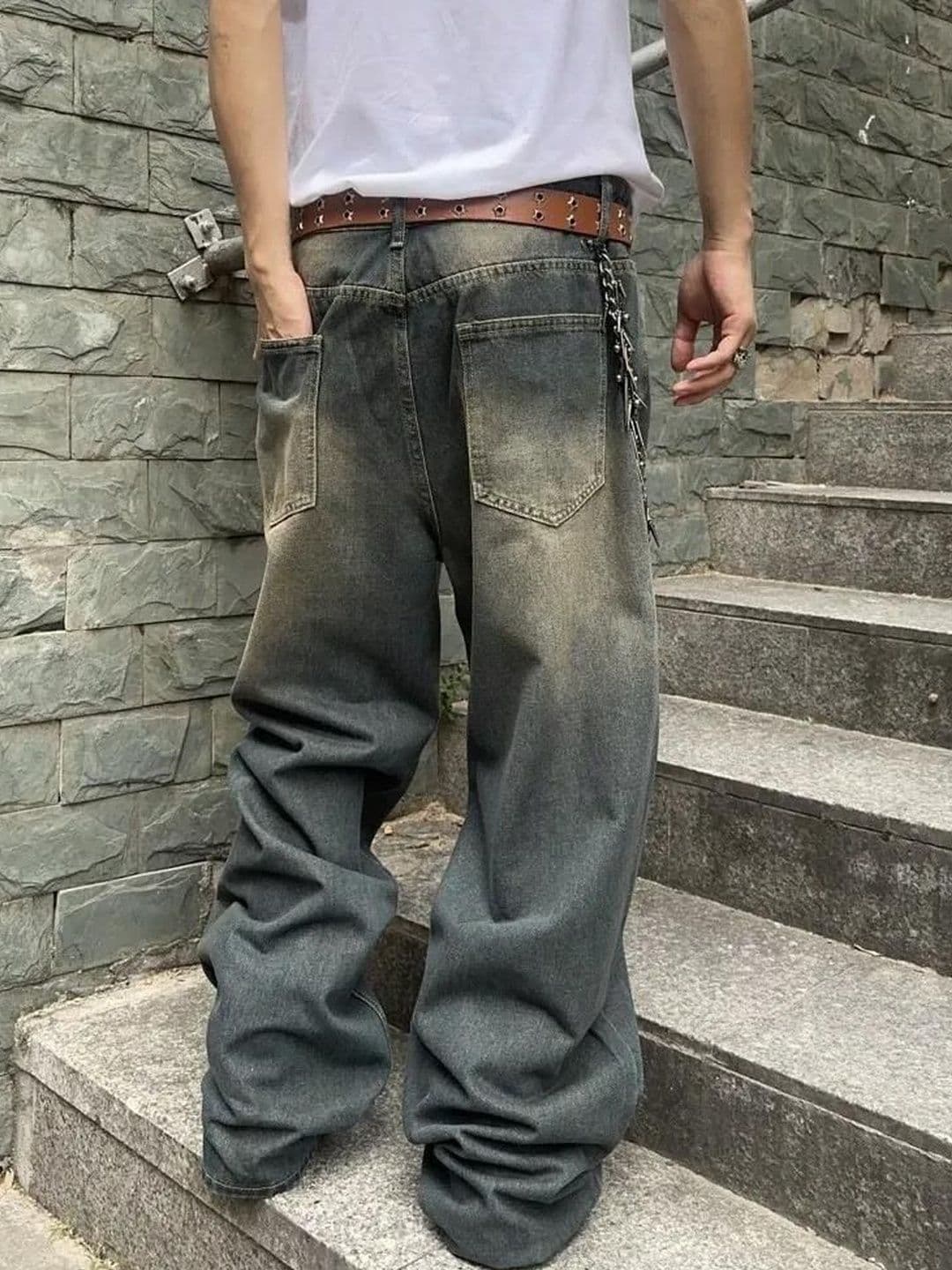 ZYVRA Men Baggy Low-Rise Heavy Fade Jeans thumbnail 2