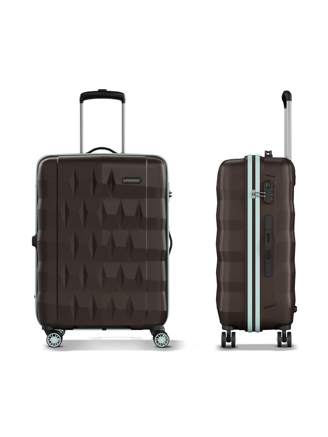 Aristocrat Unisex Comet Dark Brown Medium Hard Luggage Check-in Trolley with 8-Wheel thumbnail 2